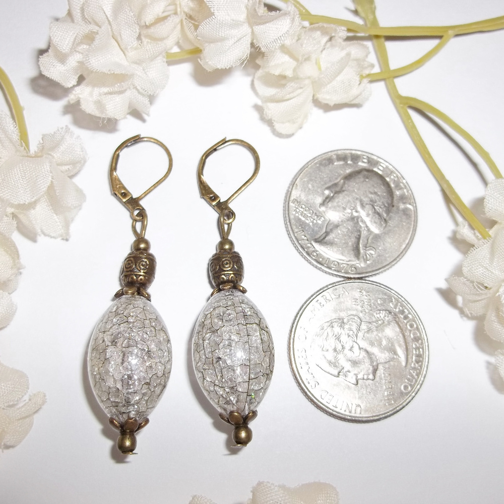 Brown Clear & Bronze Dangle Earrings Set NWT 5052 - Picture 7 of 10